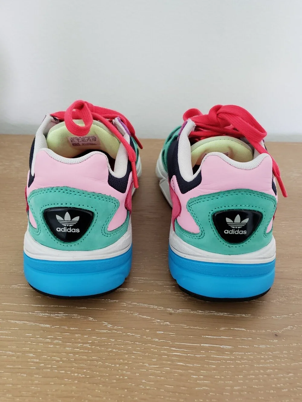 adidas Colorblock Falcon Sneakers in Teal, Purple & Hot Pink - Picture 4 of 7